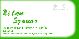 milan szomor business card